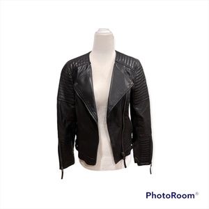 Topshop Leather Moto Jacket Size US 4
